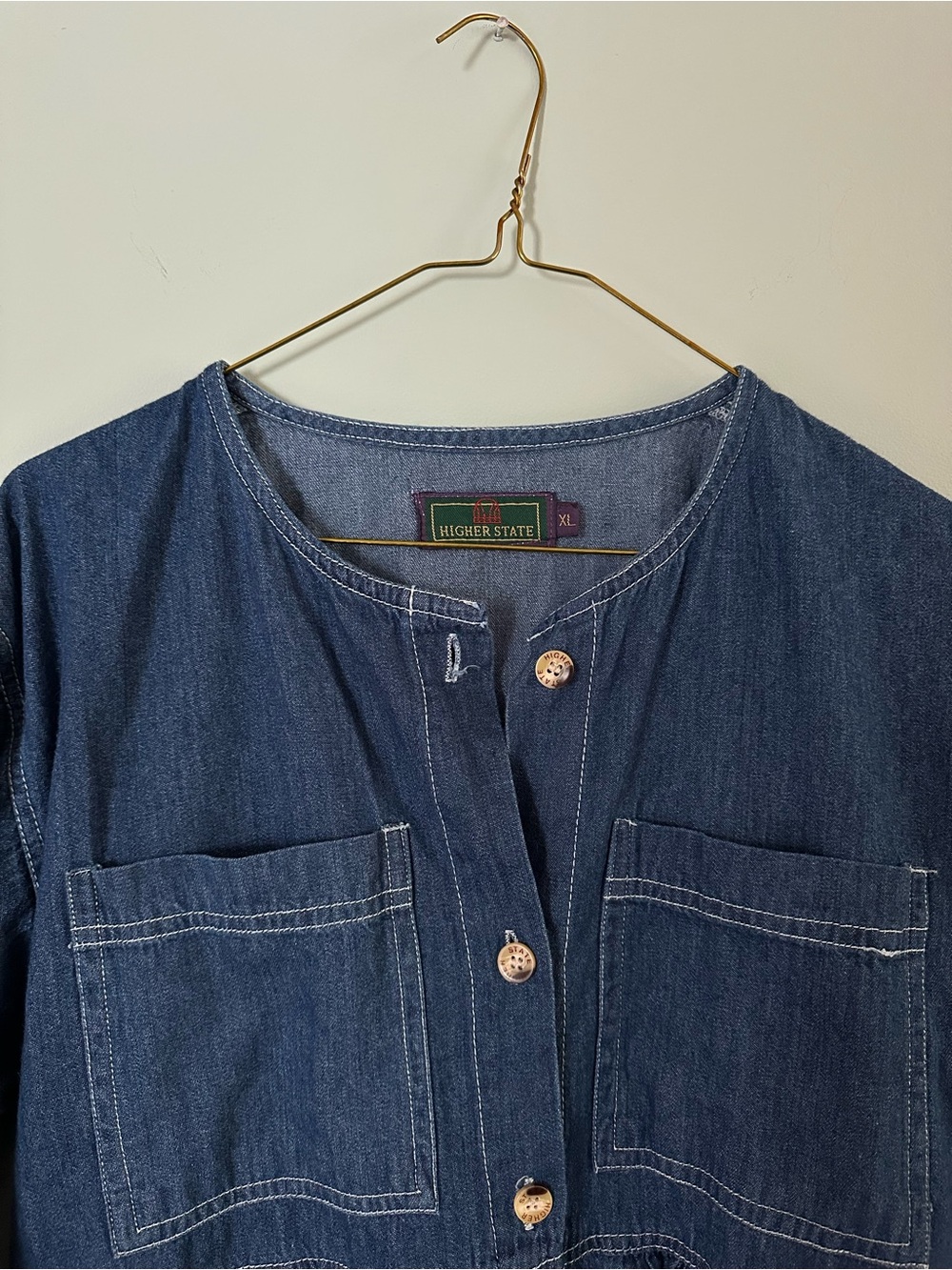Vintage Denim Button-Front Maxi Dress - Picture 3 of 6